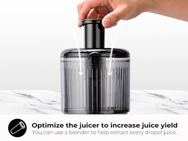 SUSTEAS Slow Juicer for Greens & Hard Vegetables – 4X More Juice Than Fast Juicers, Low Heat & Noise Juicermachine