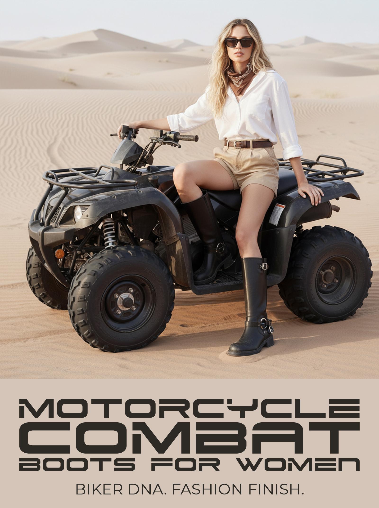 CELNEPHO Motorcycle Combat Boots Round Toe Chunky Block Vintage Heel Metal Buckle Design Pull on Rocky Boots Gift Party Riding Spring Fashion Dress Shoes CELNEPHO Motorcycle Combat Boots Round Toe Chunky Block Vintage Heel Metal Buckle Design Pull on Rocky Boots Gift Party Riding Spring Fashion Dress Shoes