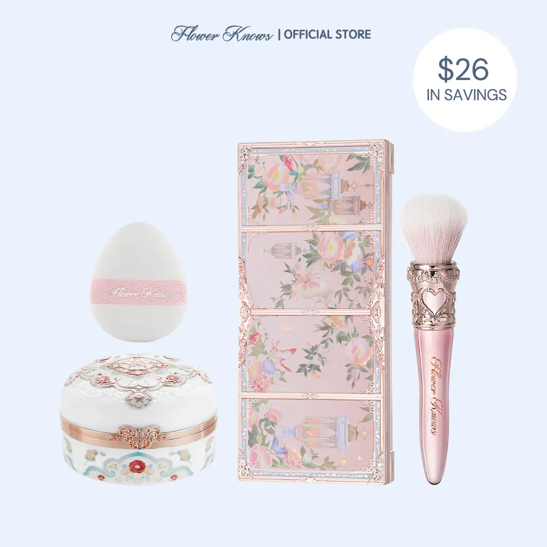 Flower Knows Mist Wing Sculpt Set - Talc & Silica Non-Orange Contour Palette & Blush, Flawless Shimmer Finish, Long-Lasting Makeup for All Skin Types, Beauty Gift Sets for Women, #tiktokshopbacktoschool, #sohochic