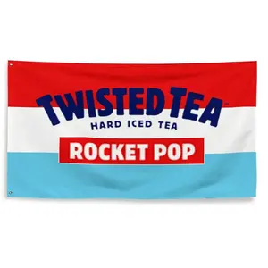 Rocket Pop Twisted Tea 3x5Ft Flags Funny Tapestry Flag Home Decoration Banner for College Dorm Room Decor Outdoor Parties