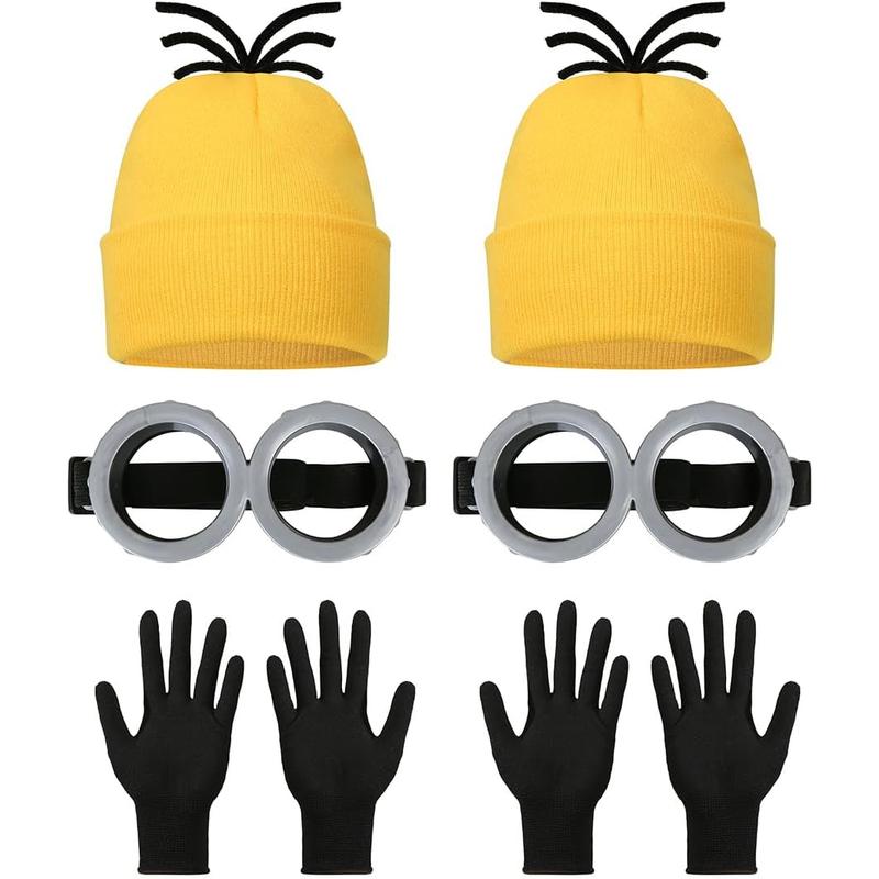 Minions Halloween Adult Costume Set: Funny Hat, Goggles & Gloves for a Thrilling Night of Frights and Laughs That Will Shock and Amuse Your Neighbors! Hizhogqul