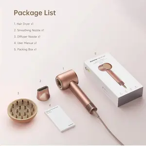 DREAME Hair Glory Combo High-Speed Hair Dryer, 110,000 RPM Motor, 300 Million Negative Ions, Fast-Dry in 2 Minutes, Lightweight & Quiet, Smart Temp Control, Ideal for Smooth, Shiny Hair