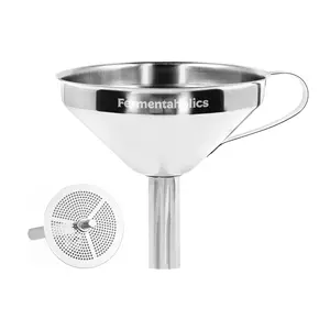 Fermentaholics Stainless Steel Funnel, 304 Grade, 11cm + Strainer