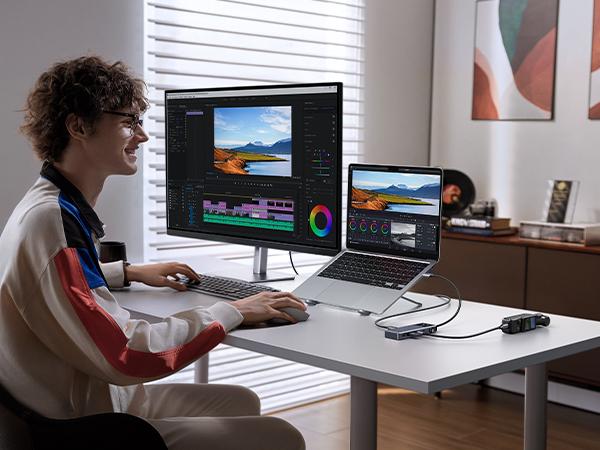 UGREEN Uno USB C Hub 6 in 1 Type C to 4K 60Hz HDMI Adapter 10Gbps Robot Hub With USB A USB C PD100W Fast Charger for Macbook Laptop，TikTokShopBlackFriday ,TikTokShopHolidayHaul