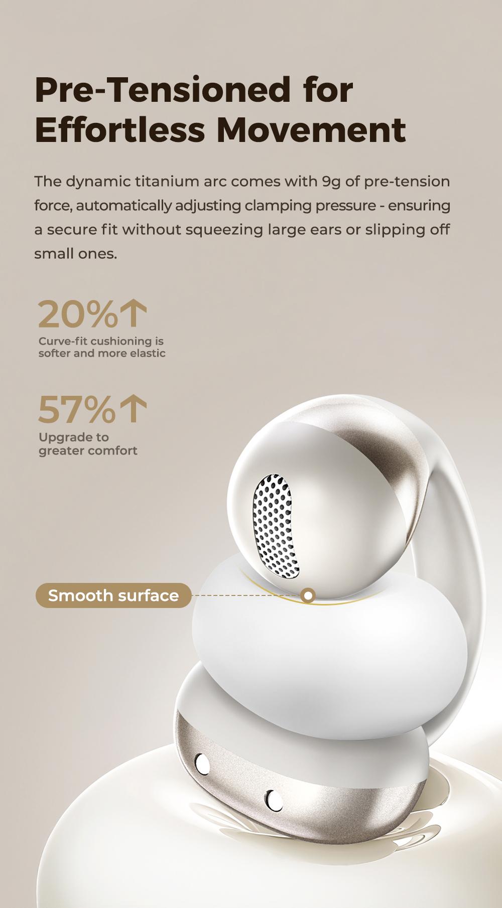 HTC NE56 OWS - New clip-on earphones. Bluetooth headset (6.0), IPX5 waterproof, with charging case and built-in microphone. Super comfortable to wear, excellent sound quality, and a three-month warranty! Suitable for a variety of occasions.