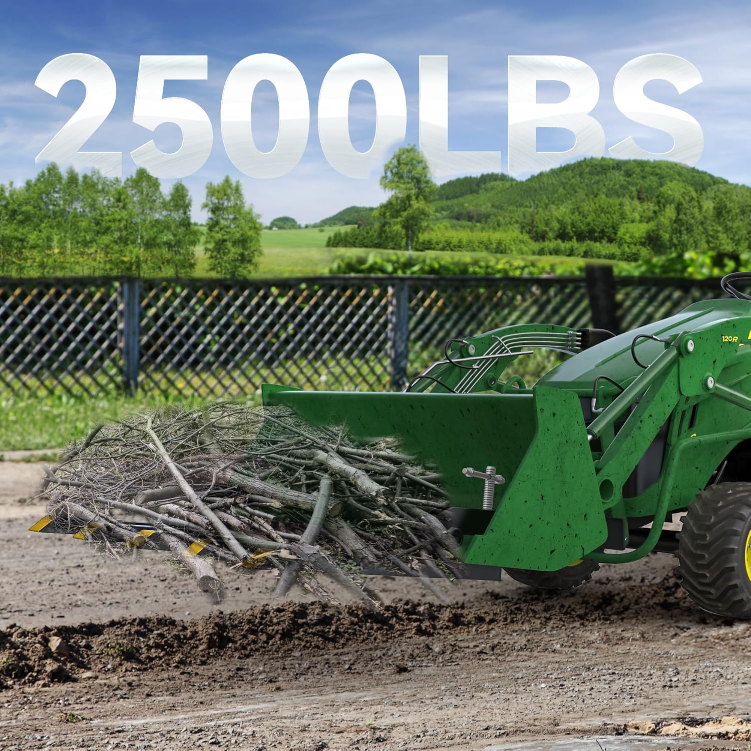 YITAMOTOR Clamp on Debris Forks - 48" / 58" 2500LBS / 4000LBS Heavy Duty Quick Attach Tractor Bucket Pallet Forks with Helical Screw Design for Skid Steer, Farm, Construction, Warehouse Truck