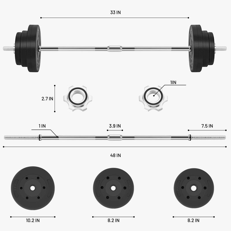 66LB 2 In 1 Adjustable Dumbbell Set,with Straight，Can be Used as a barbell， Weightlifting Dumbbells are Suitable For Strength Training, Body Shaping, and Home Fitness Equipment