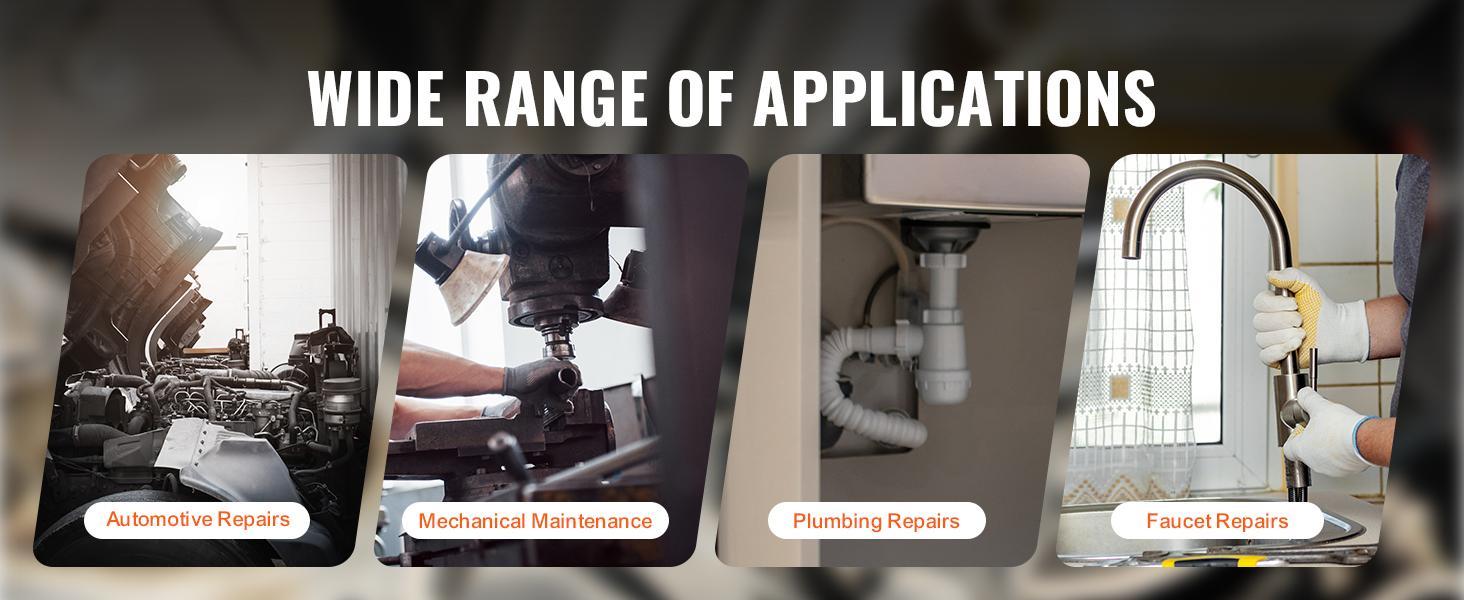 VEVOR Crowfoot Wrench Set,  1/2" and 3/8" Drive 15-Piece Crows Foot Wrench Set with PP Storage Case,  Metric 8-24 mm, CRMO Steel and  Manganese Phosphate Finish, for Mechanical Maintenance and Repairs