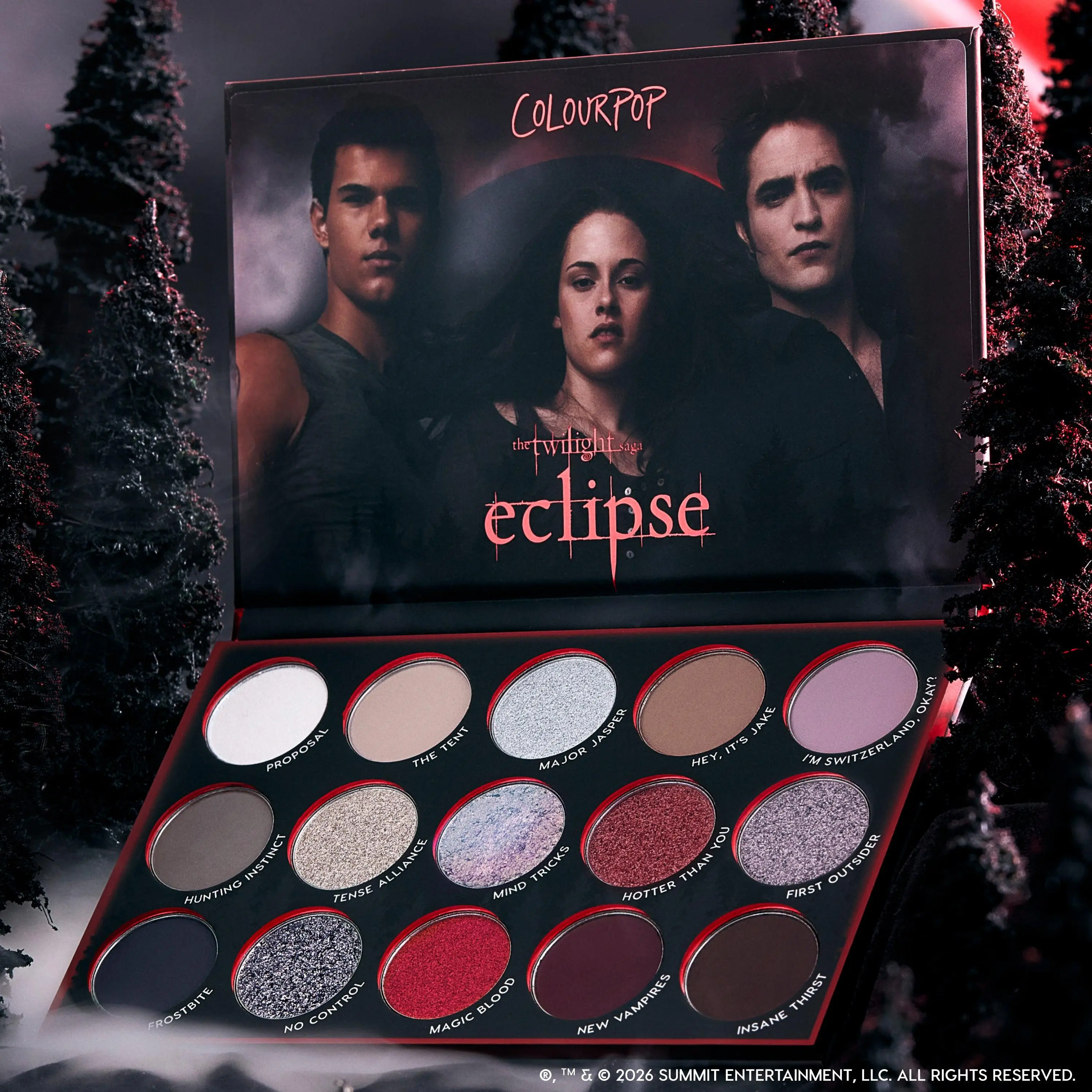 ColourPop x The Twilight Saga Eclipse Palette - Limited Edition 15 Shades - Matte, Metallic, Super Shock Pearlescent Glitter & New Metallic Chrome 1084