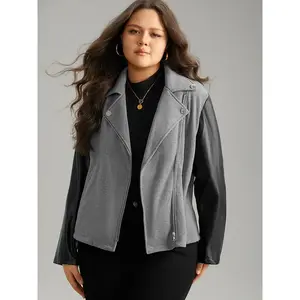 【Pocket Approved 】BLOOMCHIC PU Leather Zipper Contrast Button Detail Jacket 2026 Summer Vibes Swimweek