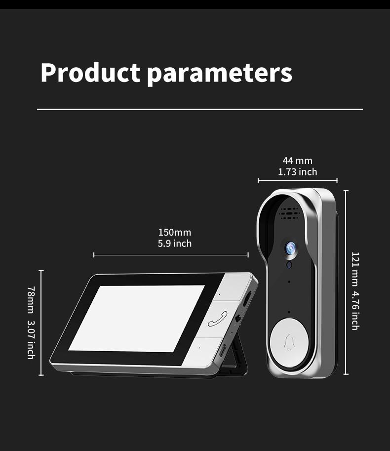 No WiFi Video Doorbell with Monitor – Wireless Doorbell Camera, Two-Way Talk, Night Vision, No App, No Monthly Fees