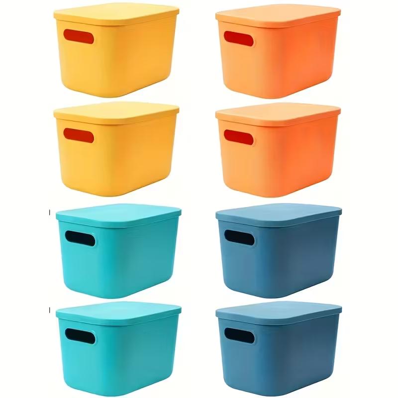 6-Pack Stackable Storage Bins with Lids Waterproof for Office Bathroom & Snacks Organize Your Space Efficiently