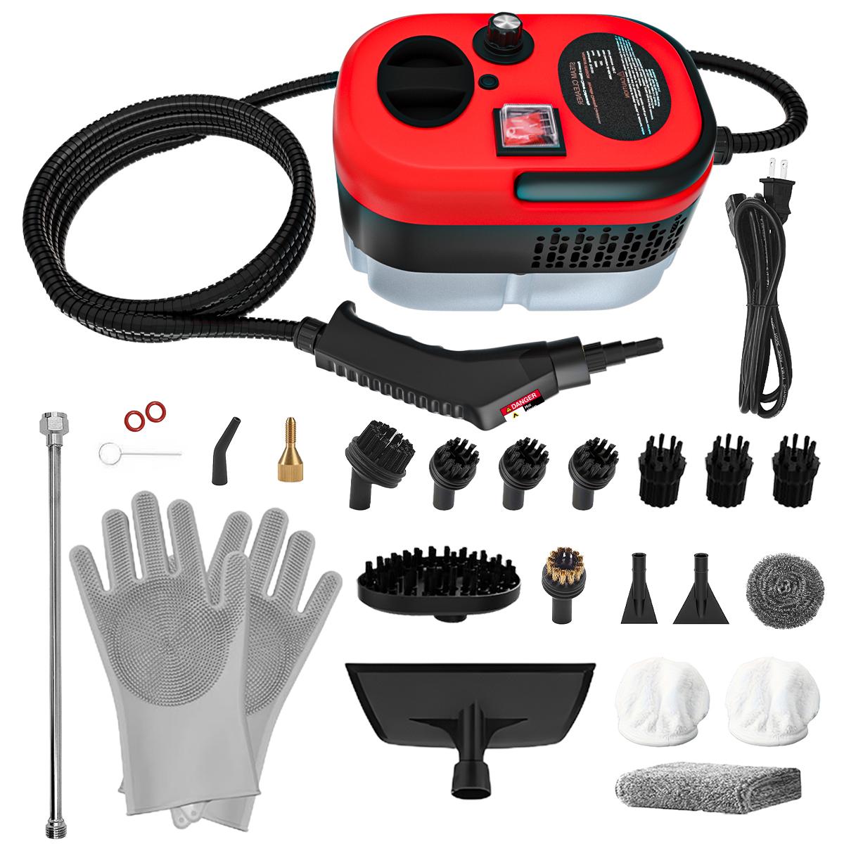 Red Handheld Steam Cleaner - Multifunctional pressurized steam cleaner for kitcens, bathrooms, carphets, and windows. 2500W powerful hot steam with 3 adjustable speeds for powerful cleaning and 20 accessories for chemical-free cleaning Red Handheld Steam Cleaner - Multifunctional pressurized steam cleaner for kitcens, bathrooms, carphets, and windows. 2500W powerful hot steam with 3 adjustable speeds for powerful cleaning and 20 accessories for chemical-free cleaning