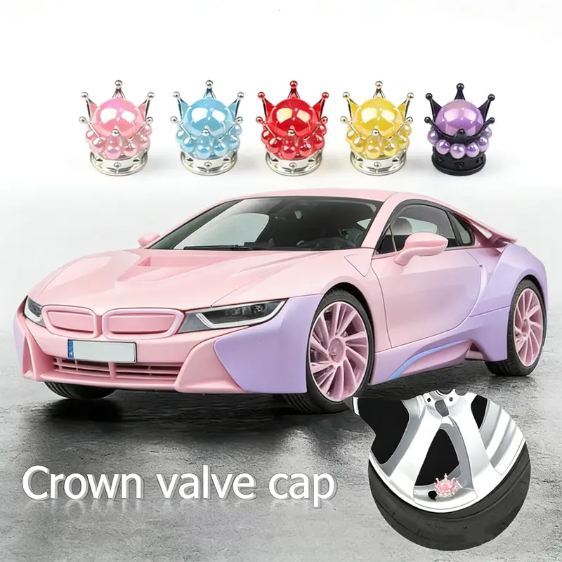 Scooter Crown With Diamond Protective Cover Valve Stem Cap Tyre Accessories Dust