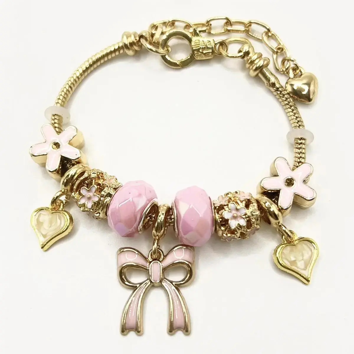 Pink bow bracelet
