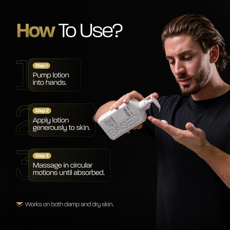 BASED Body Lotion | Advanced Moisture Binding, Deeply Nourished, Visibly Radiant | Simple, Effective, BASED.