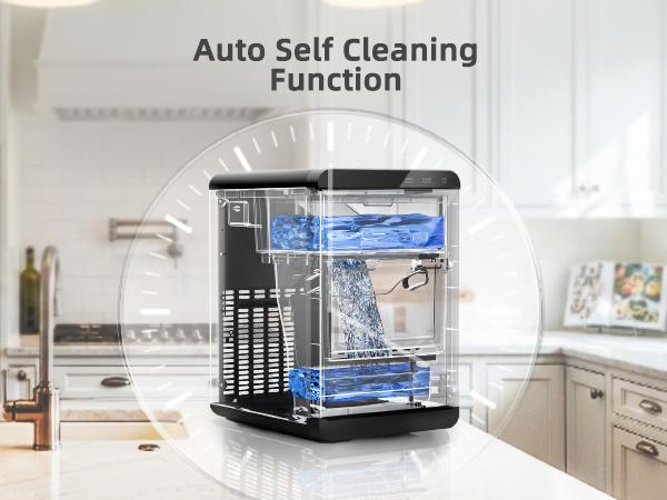 【Holiday Haul】Antarctic Star Nugget Ice Maker, 10-15min quick make, 45Lbs/Day, Clear Visual double door, Self-Cleaning,24HTimer, Enhanced Insulation for various beverages/Fresh/Direct consumption,for Home/Office/Bar/Party Icemakermachine
