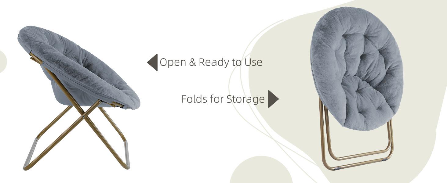 X-Large Faux Fur Saucer Chair Comfy Lounge Chair for Bedroom Living Room, Folding Seat for Teens Adults,Soft Padded and Metal Frame X-Large Faux Fur Saucer Chair Comfy Lounge Chair for Bedroom Living Room, Folding Seat for Teens Adults,Soft Padded and Metal Frame