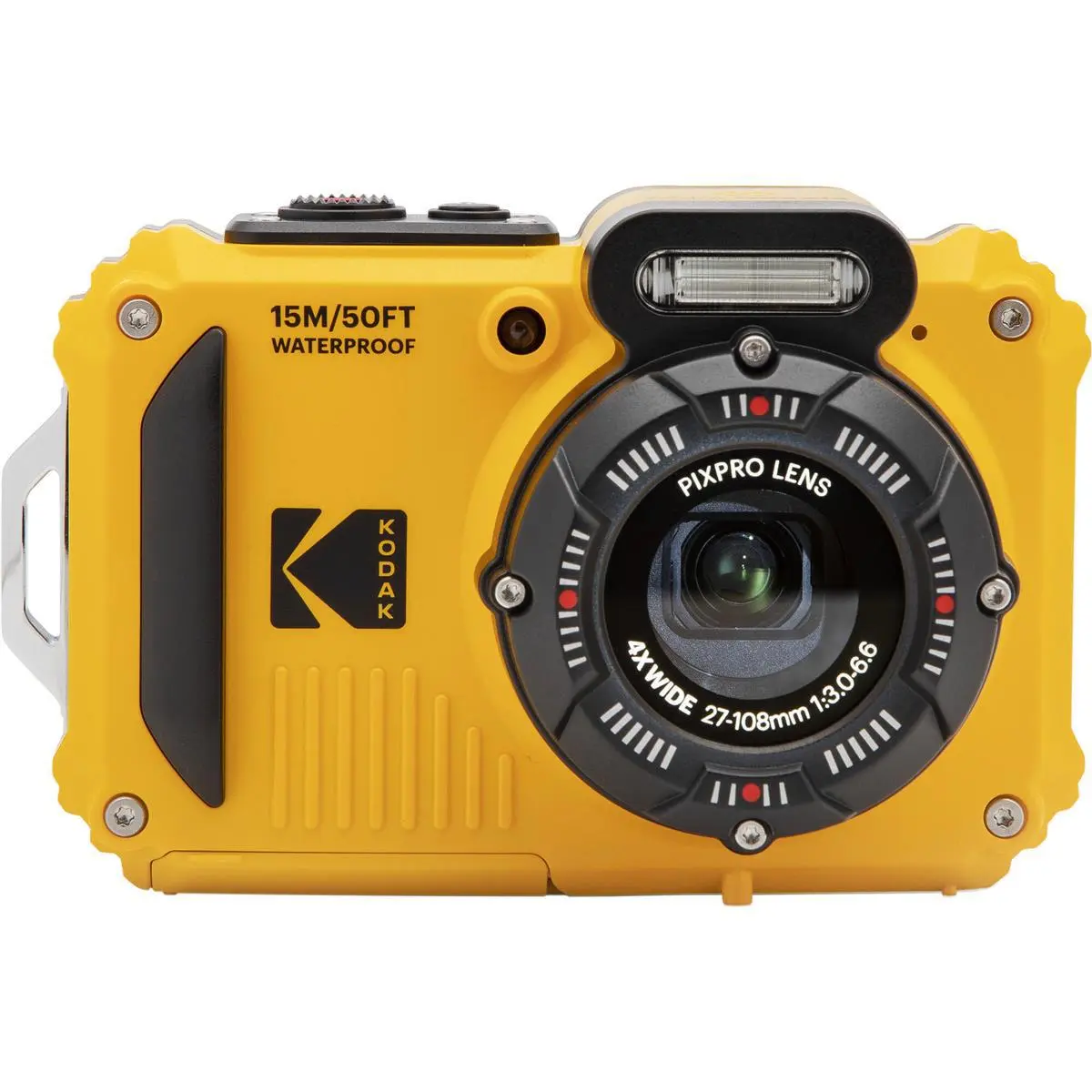 Kodak PIXPRO WPZ2 16MP High Definition Digital Camera - Waterproof, Rugged, Portable 4x Point & Shoot Camera, 15m Waterproof Depth, Wi-Fi Enabled, Yellow Electronics Device, Camera Digital, Shockproof