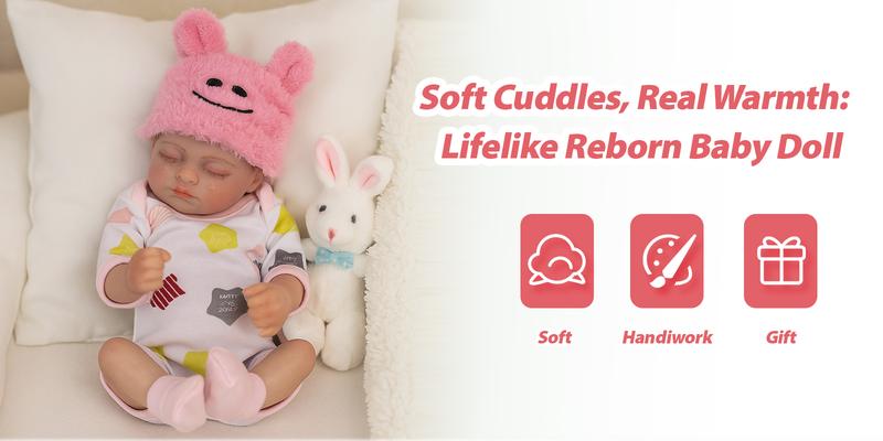 [WOOROY] Reborn Baby Doll Clearance - 10 In Mini Lifelike Baby Doll with Full Vinyl Body, Sleeping Eyes, Perfect Birthday & Christmas Gift for Kids 3+