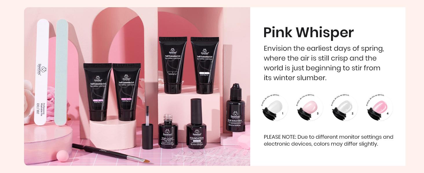 Beetles Poly Gel Nail Extension Kit, Professional DIY Nail Art Kit for Starter with UV Lamp Top Coat Base Gel, Gift for Women gift for girls, Nail Manicure at home, With Slip Solution, Beginner friendly Cutics #TikTokShopBacktoSchool