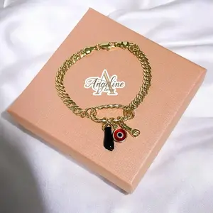 Pulsera  español ojito rojo for Women's Laminado 14k Capas Oro Real Alta Calidad Uso Diario Fashion Jewelry