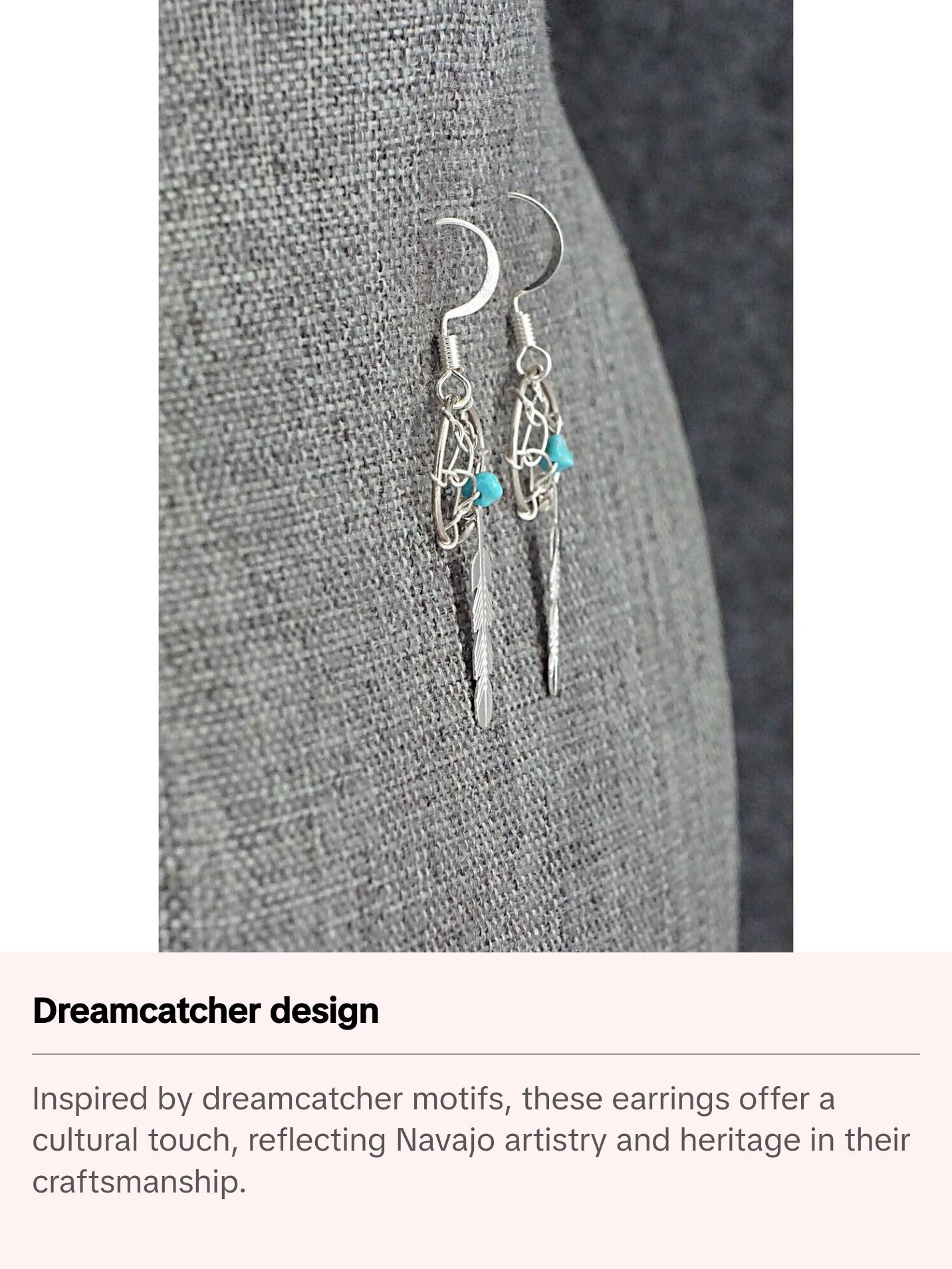 Turquoise & Sterling Silver Earrings - Helena Yazzie