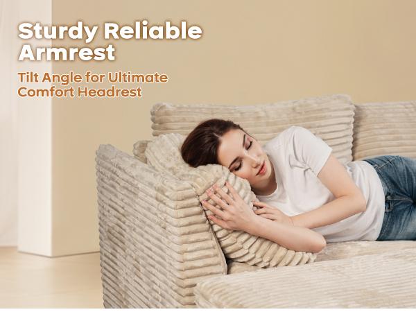 【8 Packages Shipping】Ovios 130.7" Modular Sectional Sofa Couch, U-Shaped Minimalist Couches with Sofa Bed Chaise, L-Shaped Modern Deep Seat Cloud Plush Corduroy Sofas with Ottoman Set for Living Room, 8 Seater