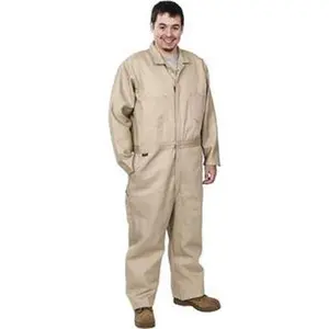 Stanco Safety Products Size XL Tan HRC 2 Flame Resistant/Retardant Coveralls 46 to 48" Chest, Indura, 7 Pockets, Zipper Closure, Snap Cuffs, Straight Ankles FRI-681TN-XL