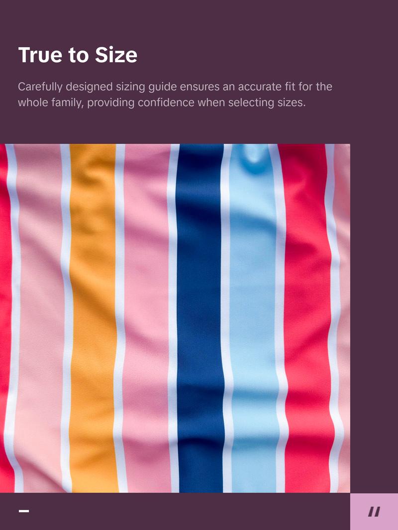 Family matching swimwear, family summer swimwear, Multi Striped Family Matching Swimwear