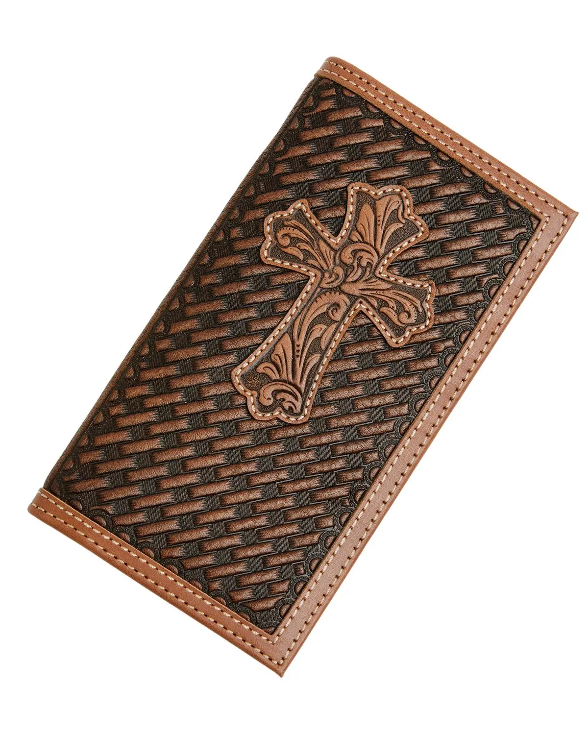 Cody James Men's Men'S Wells Basketweave Cross Leather Rodeo Wallet - Cjasp26wt1-Bn
