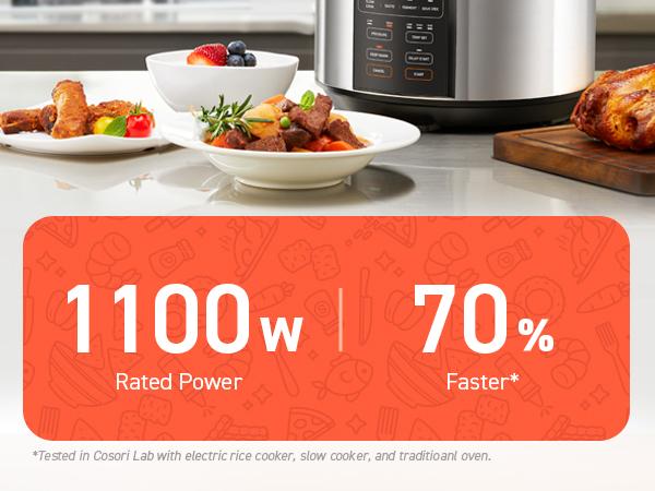 [Live] COSORI Electric Instant Pot Pressure Cooker 6-Qt, 9-in-1 Multi-Cooker: Rice, Sauté, Sous Vide,Sterilizer,1100W,Stainless Steel,Aluminium Inner Pot,Cookbook