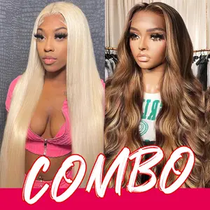 [Combo sale 26"&26"] buy 1 get 2 wig" 26 lnch13x4 Jerry Curly Hair Lace Front Wigs +13x4 26 Inch Deep wave Human Hair Hair PrePlucked HD Transparent Lace Frontal Human HairWigs 180% Density