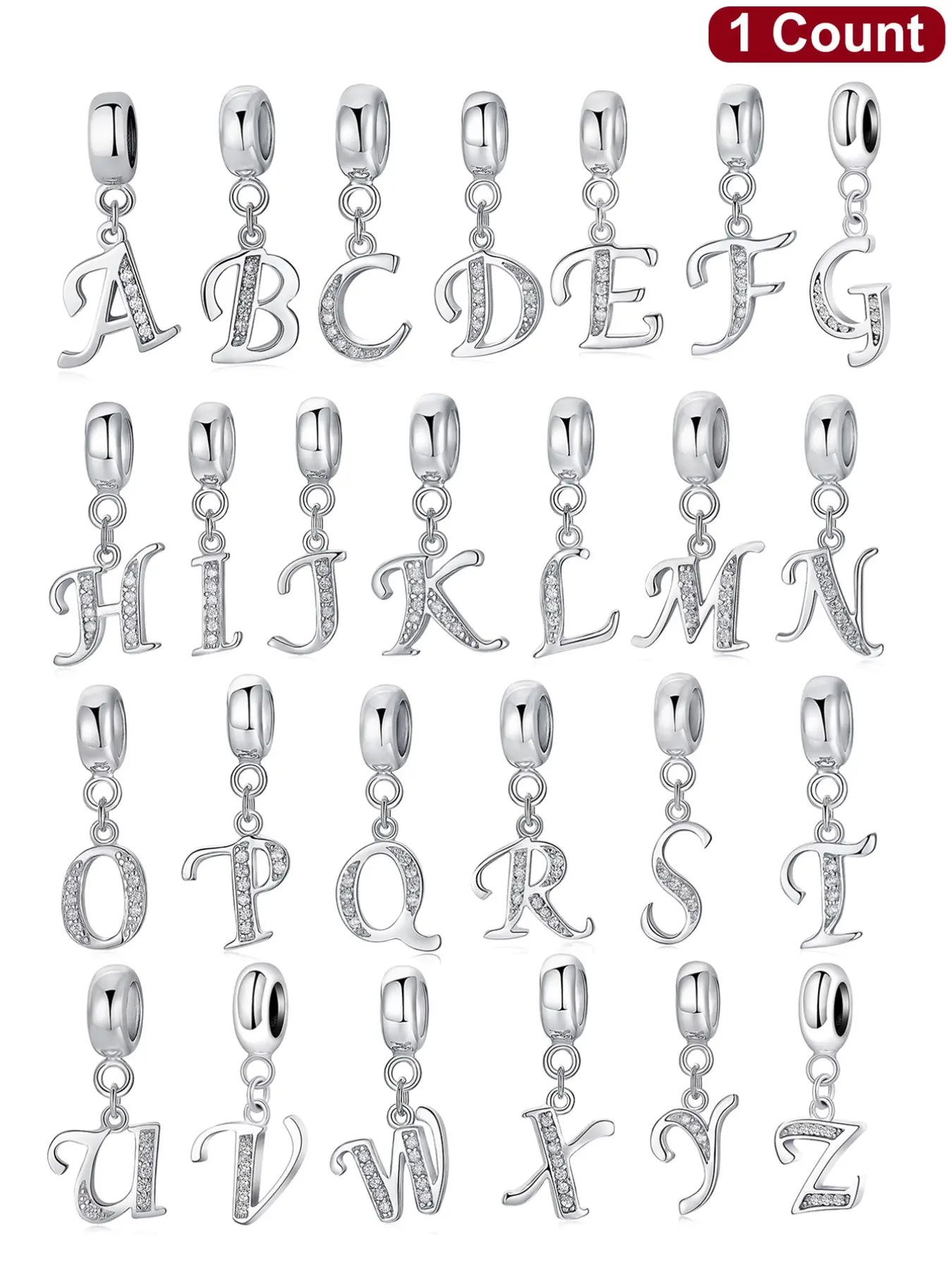 1PC New Original 26 Letters Series Bead Pendant Thanksgiving Christmas Beads and Pendant Designer Bracelet Making DIY Gift Ladies Daily Wear for Women as Gift Special Choice Letter Charm Beaded Alphabet Pendant Diy Pendants Diy Jewelry Making