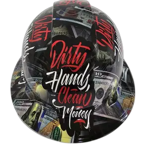 Dirty Hands Clean Money - Custom Hydro Dipped Full Brim Hard Hat Dirty Hands Clean Money - Custom Hydro Dipped Full Brim Hard Hat