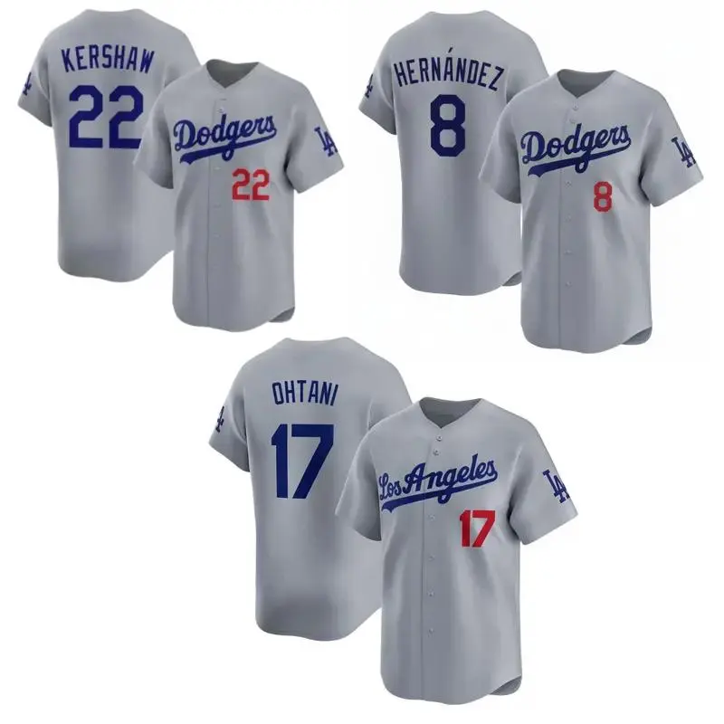 Shohei Ohtani #17 Dodgers Gray Baseball Jersey Lightweight Fan Shirt, Hip Hop Japan Baseball, White Blue Stitched S~5XL, Top Training Shirt Quick Dry Mesh Polyester Classic Jersey