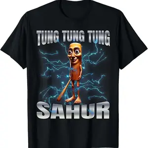 Winter outfit 100% Cotton Unisex Tung Tung Tung Sahur T-Shirt women graphic shirts