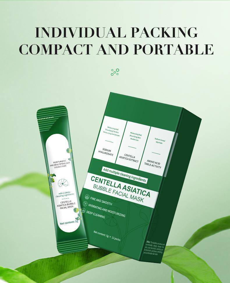 Z Centella Asiatica Bubble Facial Mask - Deep Cleansing & Moisturizing - Removes Blackheads & Controls Oil - Comfortable & Hygienic - Ideal for Refreshing Skin State