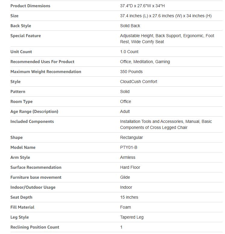 【New Year Sale】 Ergonomic Cross Legged Chair, 360° Swivel Meditation Chair with Wheels, Height Adjustable Seat for ADHD, Strong Lumbar Support, Chic Home Office Furnituremre