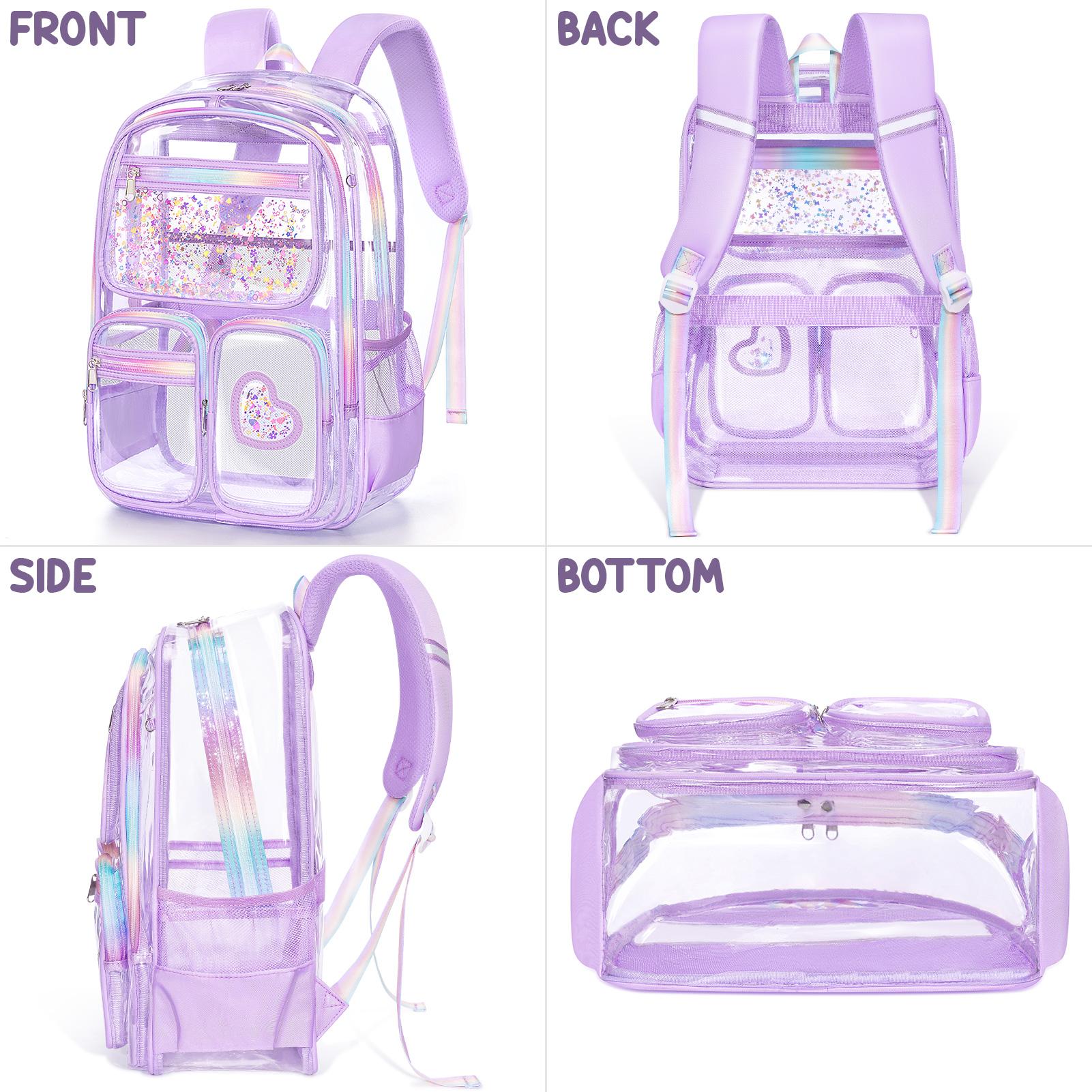 Fimibuke Clear Backpack with Lunch Box & Pencil Case 3PCS Heavy Duty Transparent PVC Schoolbag Large Waterproof Bookbag for Travel School Concert Stadium Events Backpacks Fimibuke Clear Backpack with Lunch Box & Pencil Case 3PCS Heavy Duty Transparent PVC Schoolbag Large Waterproof Bookbag for Travel School Concert Stadium Events Backpacks