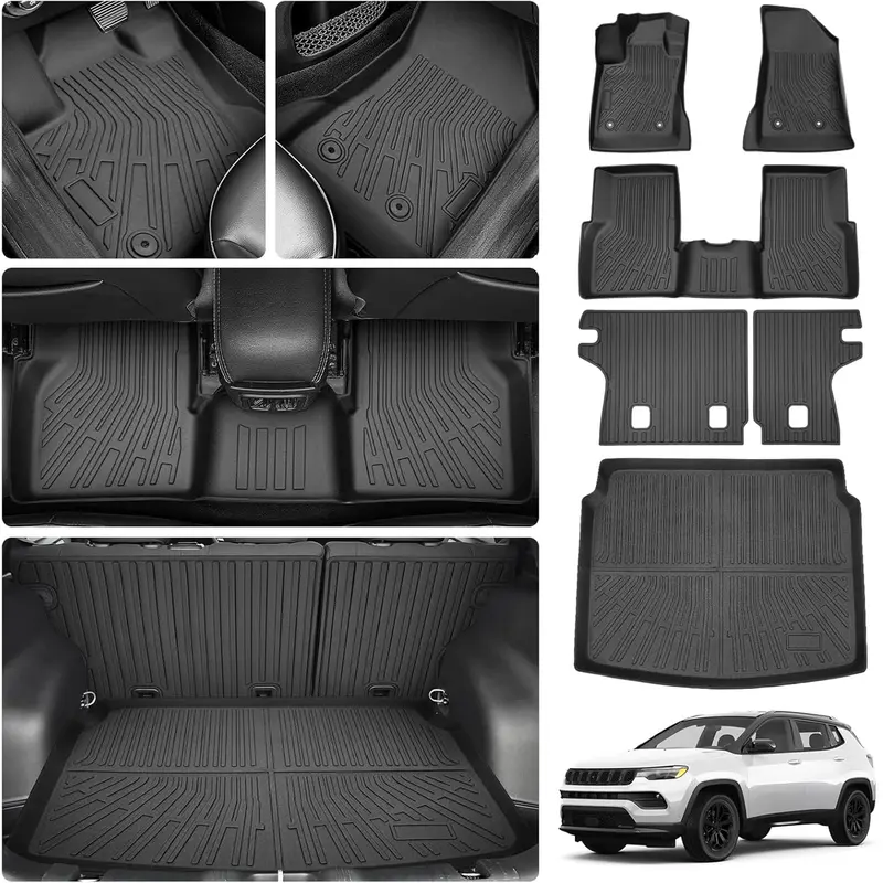 Xipex TPE Cargo Liner With Backrest Mats For 2020-2025 Kia Telluride – Waterproof Trunk Mat