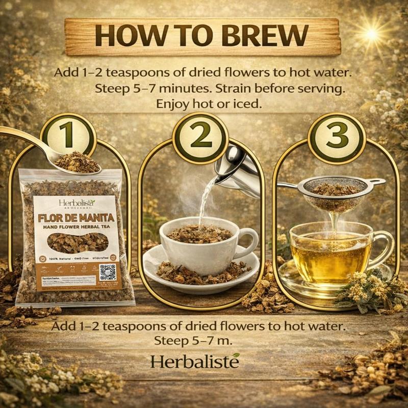 Flor de Manita Herbal Tea (Hand Flower) – Premium Loose Leaf Botanical Infusion – 4 oz (113 g) Traditional Mexican Herb – 100% Natural, Vegan, Non-GMO, Caffeine-Free
