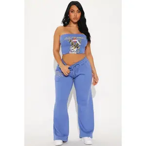 Ed Hardy NYC Tube Top Pant Set - Blue 5