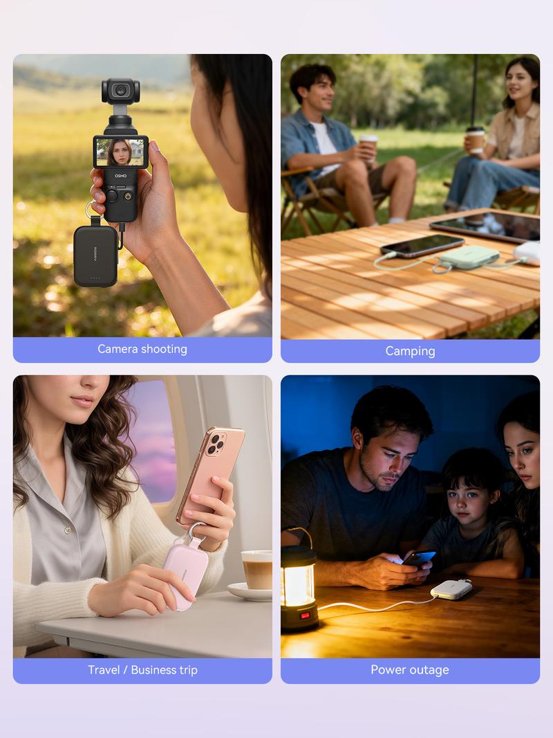 RORRY Portable Charger 5000mAh Power Bank with Type-C Dual Lightning Cables Keychain for iPhone Android iPad Switch Lightweight Compact Gift RORRY Portable Charger 5000mAh Power Bank with Type-C Dual Lightning Cables Keychain for iPhone Android iPad Switch Lightweight Compact Gift