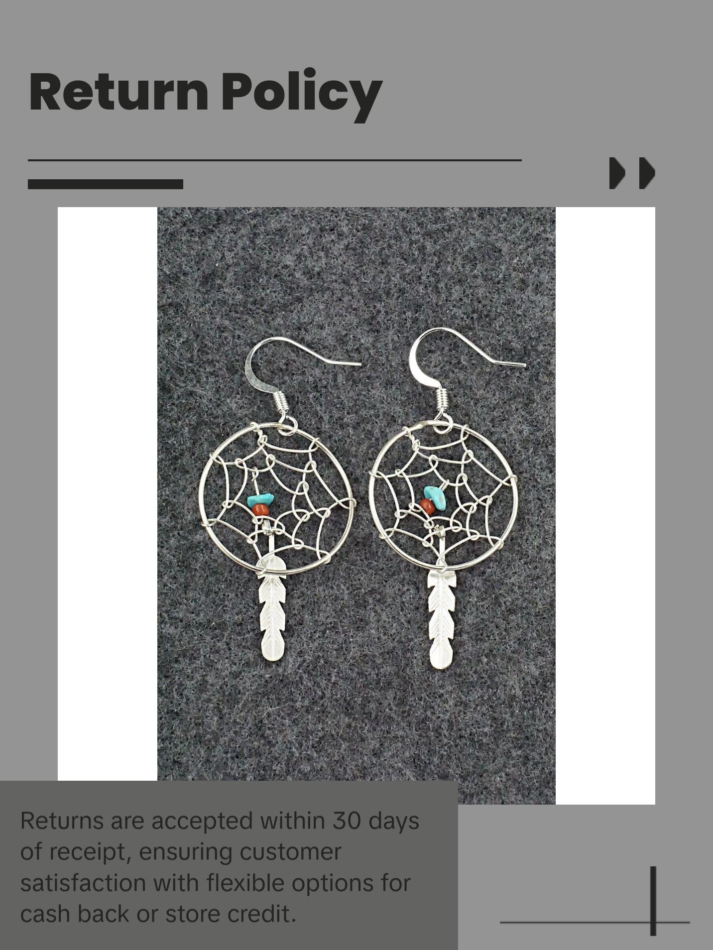 Turquoise, Coral & Sterling Silver Earrings - Helena Yazzie
