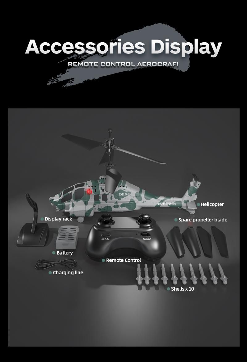 BRRRRT Multifunctional Remote-Controlled Helicopter with Firing Projectiles Six-axis Gyroscope One-touch Takeoff Landing Speed Adjustment Extended-range 2.4G Remote Control Stationary Hovering LED Lighting Effects Perfect Christmas Gift for Children