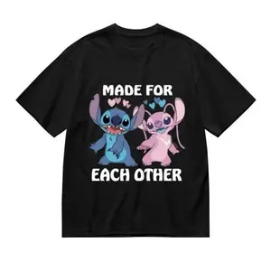 Disney Stitch Short-Sleeve Shirt Classic Design for Casual Outings Everyday Wear Comfortable Fit Top