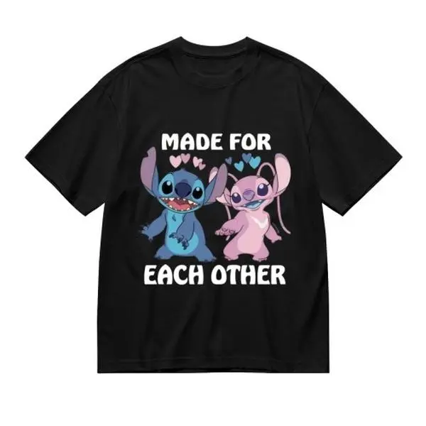 Disney Stitch Short-Sleeve Shirt Classic Design for Casual Outings Everyday Wear Comfortable Fit Top