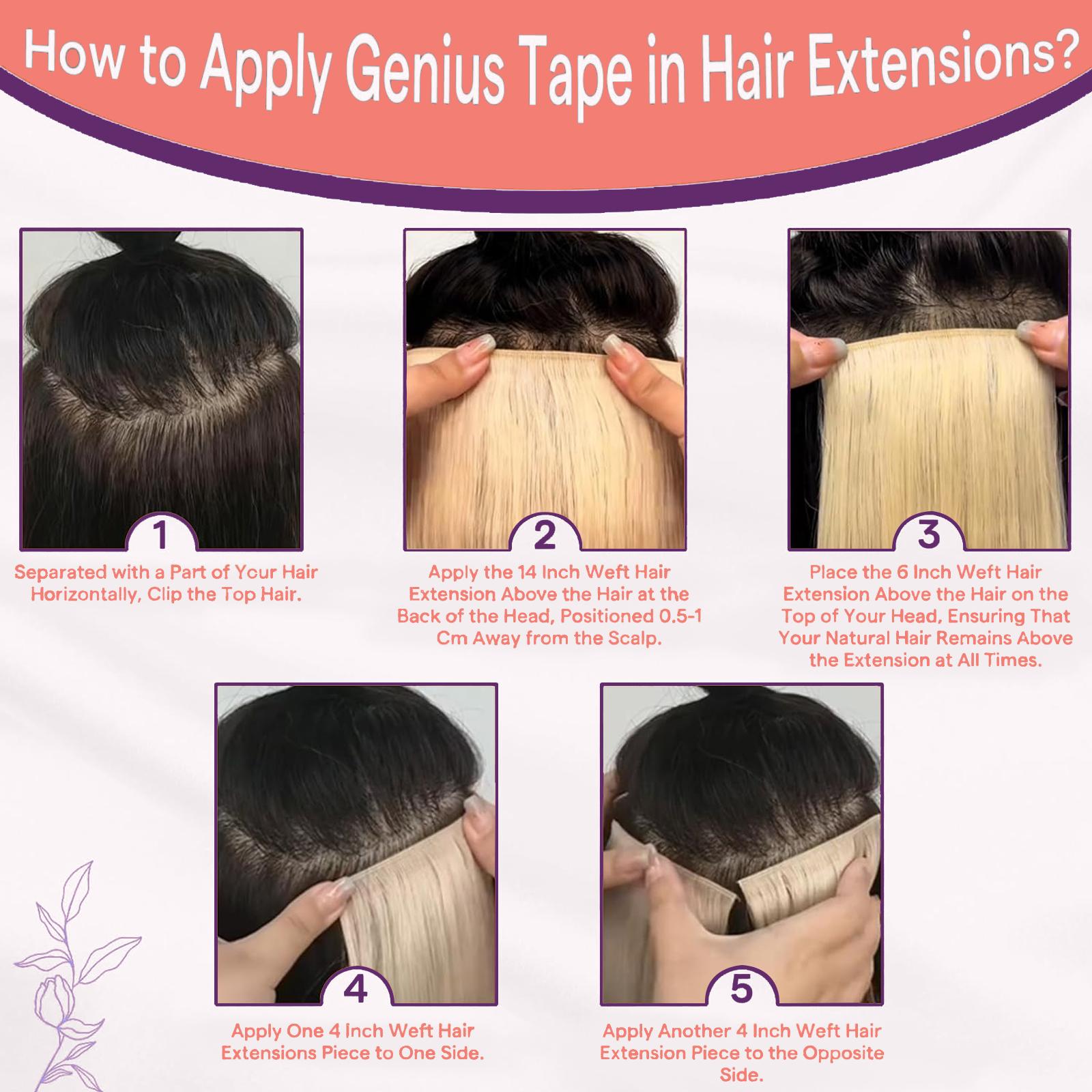 LaaVoo Tape in Hair Extensions PU Wide Tape in Extensions Long Genius Weft 4 counts 90-120 Grams SpringStatements