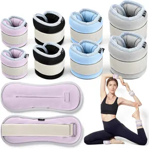 4 Pairs Ankle Weights Set for Women Men Kids 2/3/4/6 Lbs Per Pair Adjustable Wrist Arm Leg Weights for Gym Yoga Fitness Workout Training Fitness Workout Walking Jogging Running